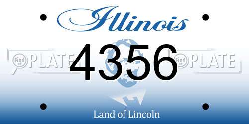 4356 Illinois License Plate