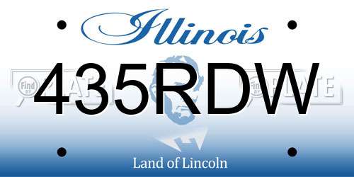 435RDW Illinois License Plate