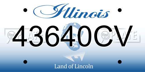 43640CV Illinois License Plate