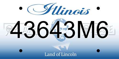 43643M6 Illinois License Plate
