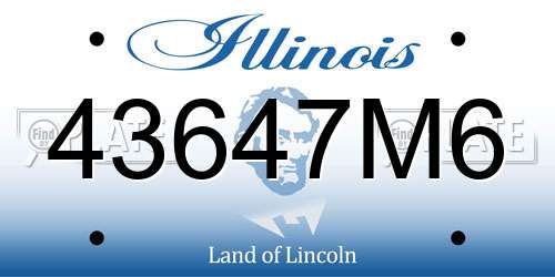 43647M6 Illinois License Plate