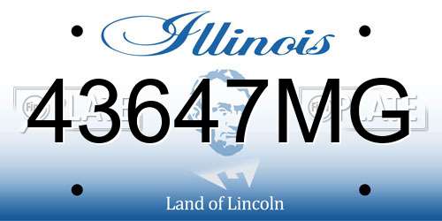 43647MG Illinois License Plate