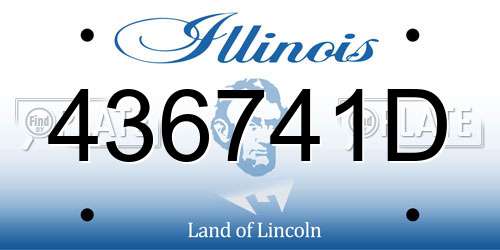 436741D Illinois License Plate