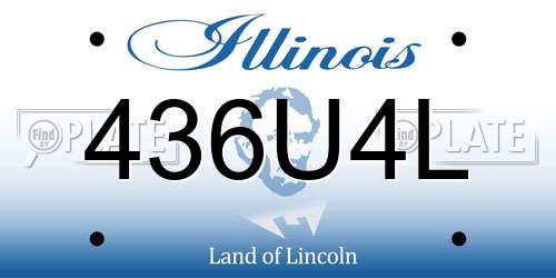 436U4L Illinois License Plate