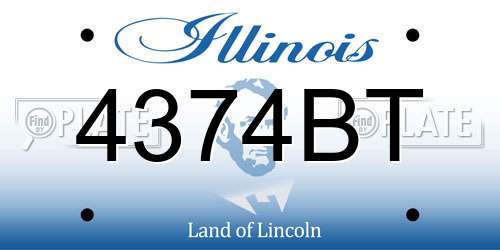 4374BT Illinois License Plate