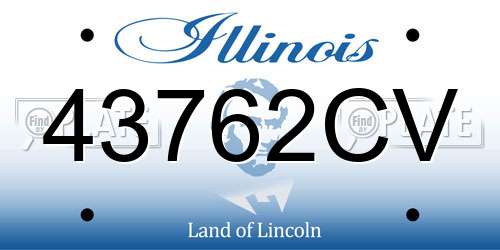 43762CV Illinois License Plate