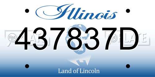 437837D Illinois License Plate