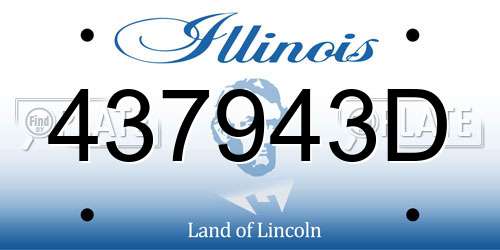 437943D Illinois License Plate