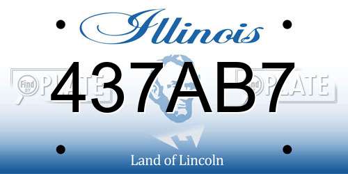 437AB7 Illinois License Plate