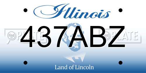 437ABZ Illinois License Plate