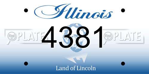 4381 Illinois License Plate