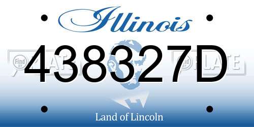 438327D Illinois License Plate