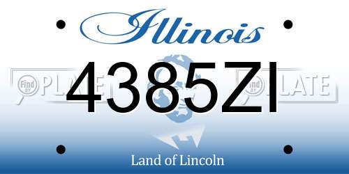 4385ZI Illinois License Plate