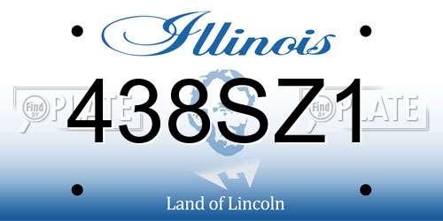 438SZ1 Illinois License Plate