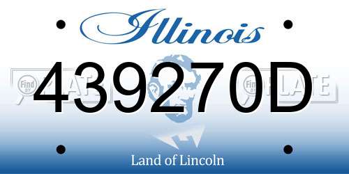 439270D Illinois License Plate