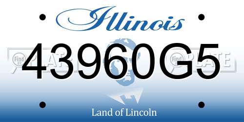 43960G5 Illinois License Plate