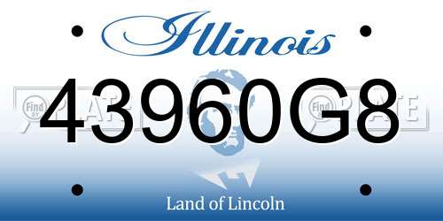43960G8 Illinois License Plate