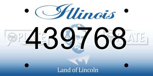 439768 Illinois License Plate