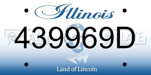439969D Illinois License Plate