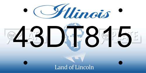 43DT815 Illinois License Plate