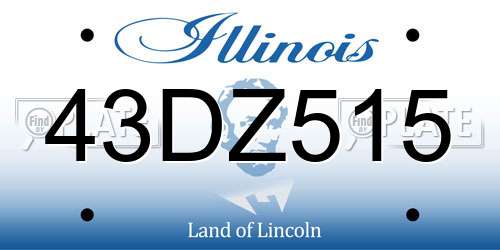 43DZ515 Illinois License Plate