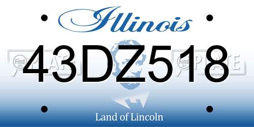 43DZ518 Illinois License Plate
