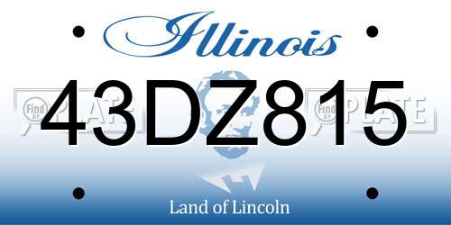43DZ815 Illinois License Plate