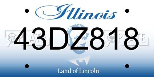 43DZ818 Illinois License Plate