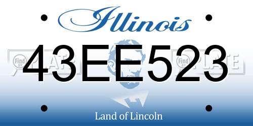 43EE523 Illinois License Plate
