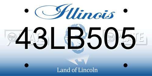 43LB505 Illinois License Plate
