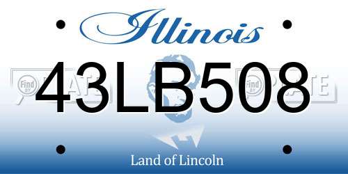43LB508 Illinois License Plate
