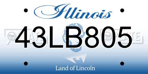 43LB805 Illinois License Plate