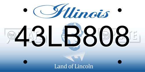 43LB808 Illinois License Plate