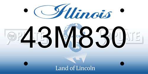 43M830 Illinois License Plate