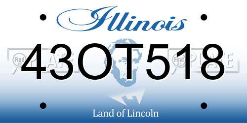 43OT518 Illinois License Plate