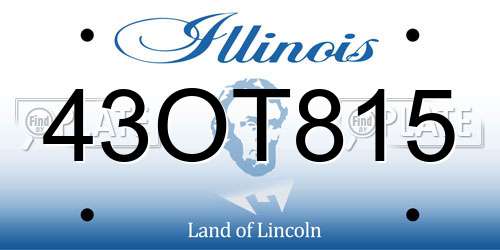 43OT815 Illinois License Plate