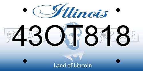 43OT818 Illinois License Plate