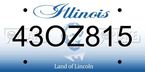43OZ815 Illinois License Plate