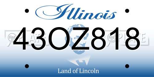 43OZ818 Illinois License Plate
