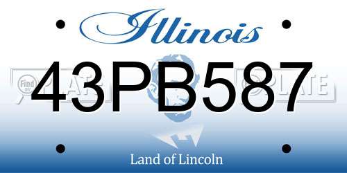 43PB587 Illinois License Plate