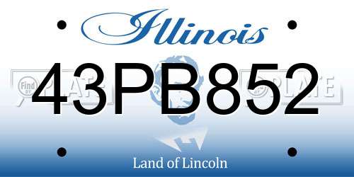 43PB852 Illinois License Plate