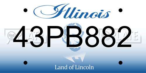 43PB882 Illinois License Plate