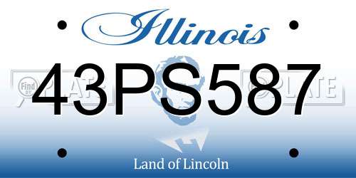 43PS587 Illinois License Plate