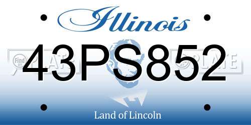43PS852 Illinois License Plate