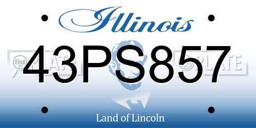 43PS857 Illinois License Plate
