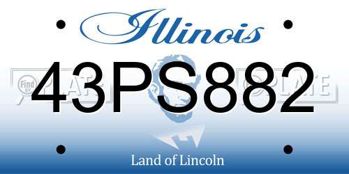 43PS882 Illinois License Plate