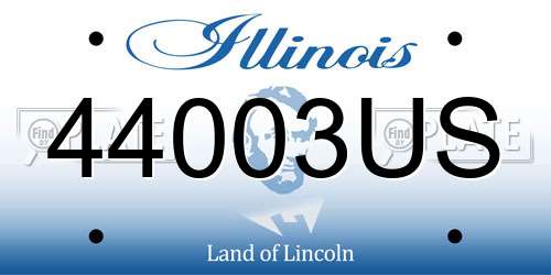 44003US Illinois License Plate