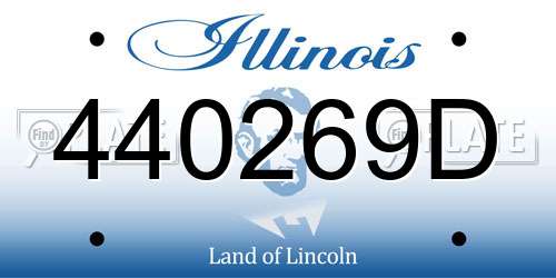 440269D Illinois License Plate