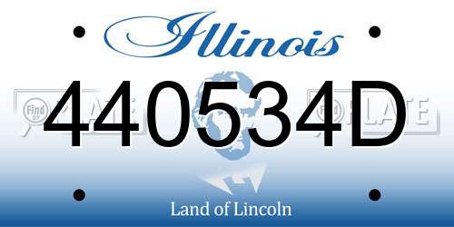 440534D Illinois License Plate