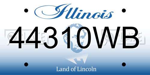 44310WB Illinois License Plate